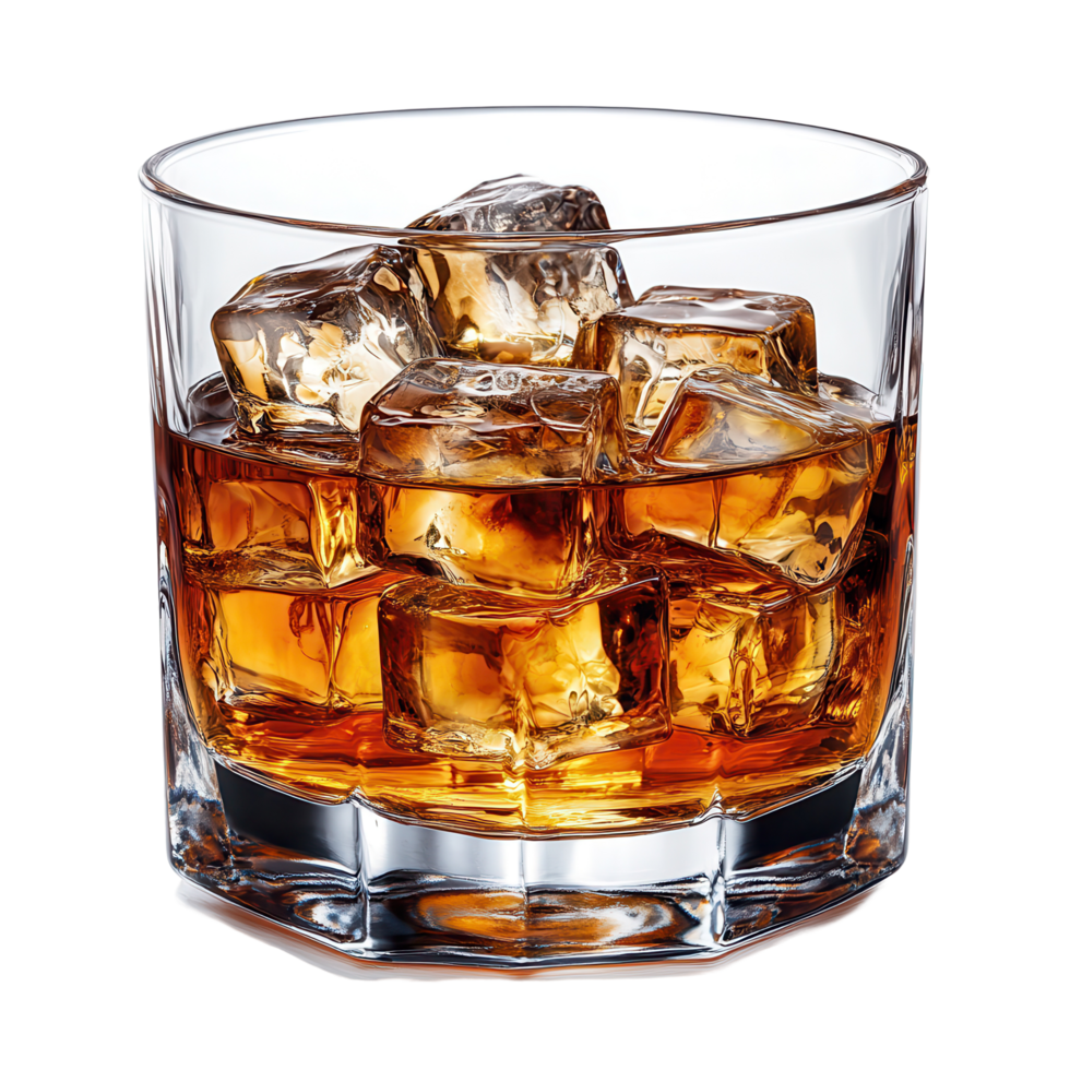 Refreshing whiskey cocktail served over ice creates a perfect moment of relaxation and enjoyment isolated on transparent background png