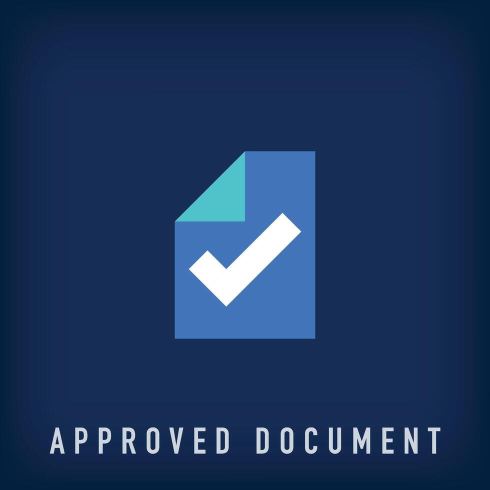 Simple approved document logo. Certificate document, verification company corporate logo template. vector