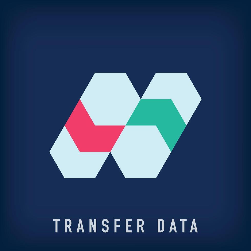 Simple digital transfer arrow logo. data download and upload company corporate logo template. vector