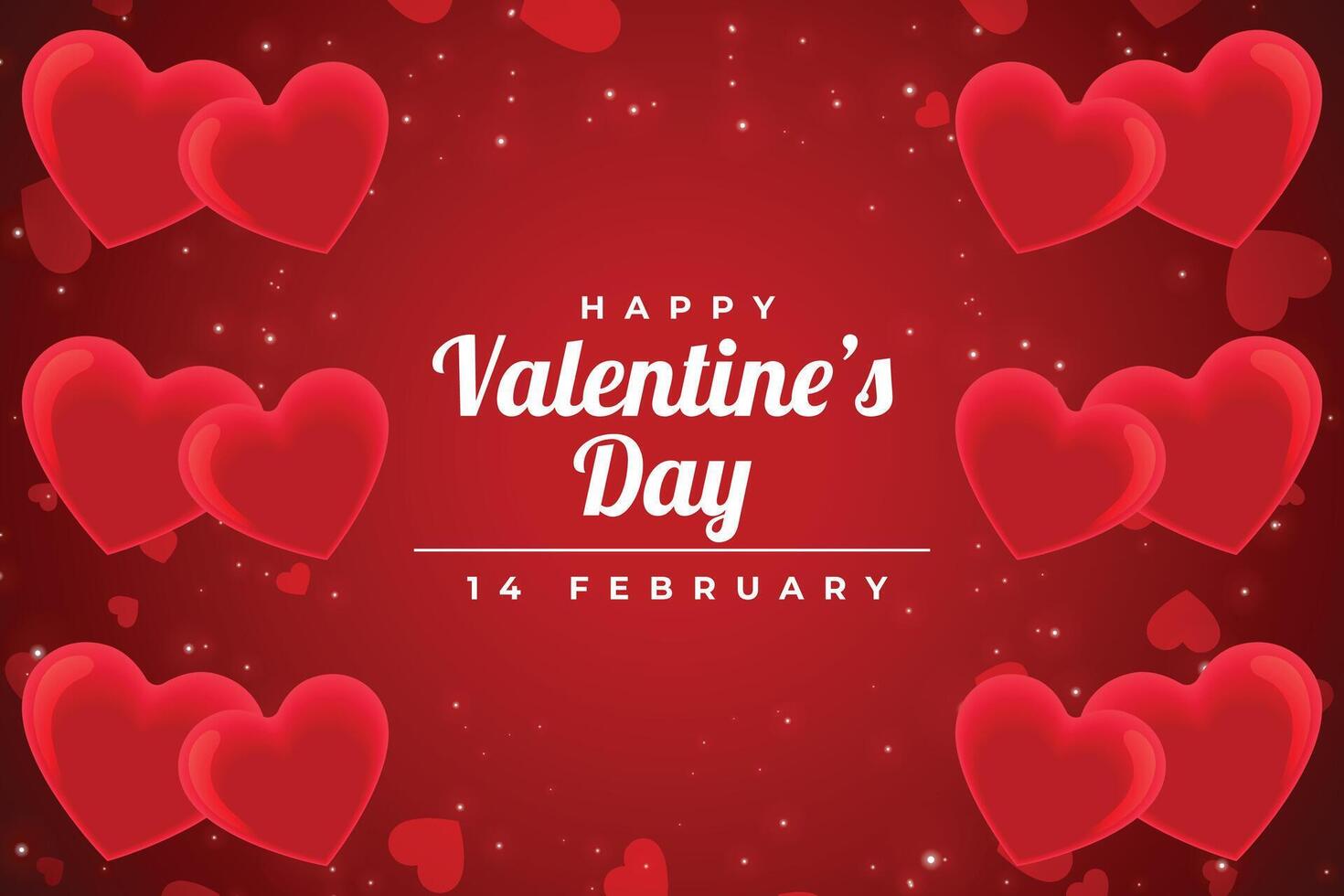 valentine card with red hearts vector