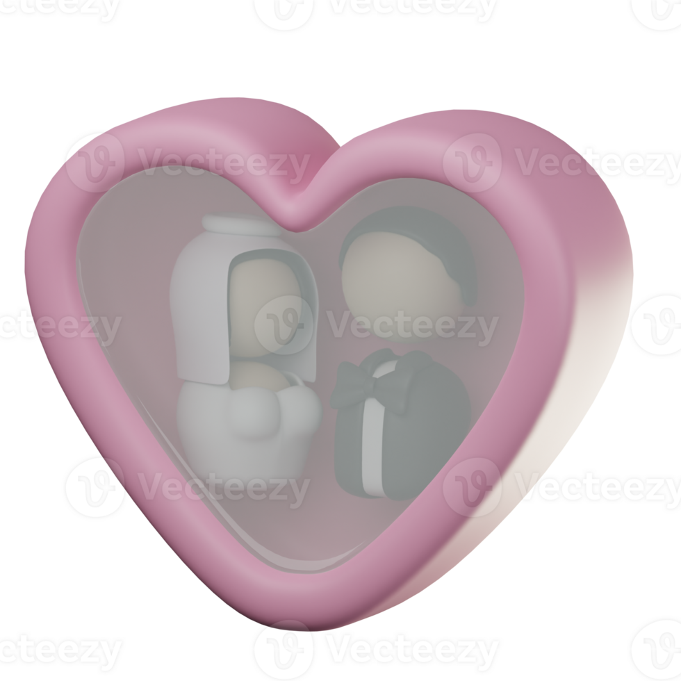 3D Wedding Photo Icon Illustration Render png