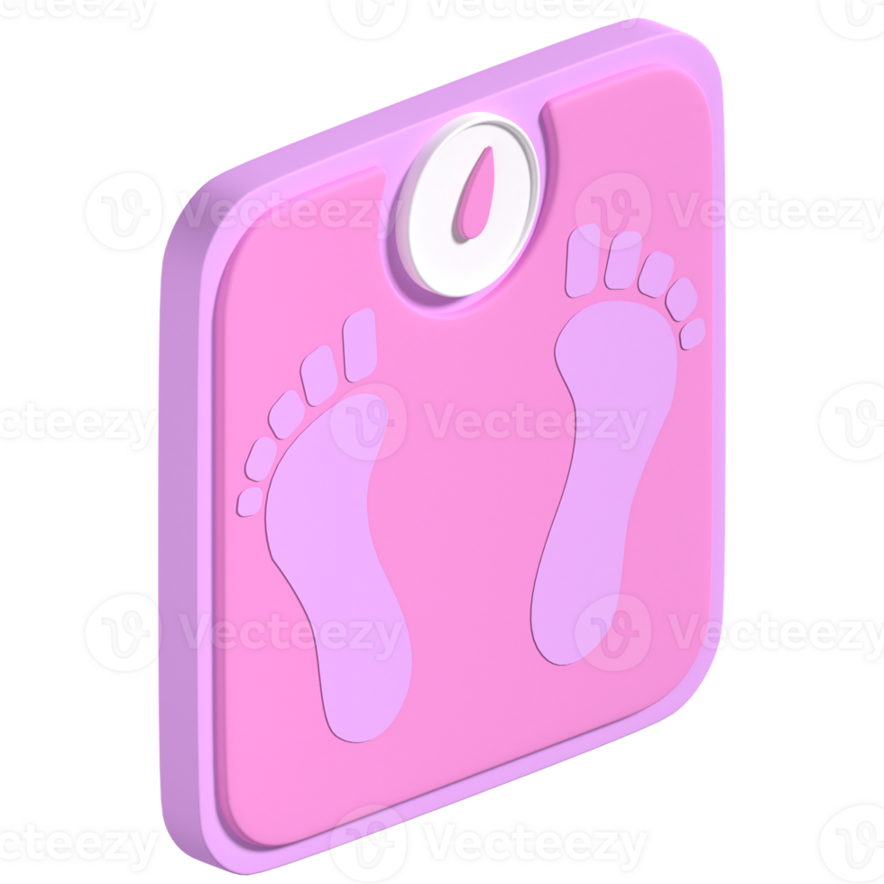 Cute 3D Weight Scale Icon Illustration png
