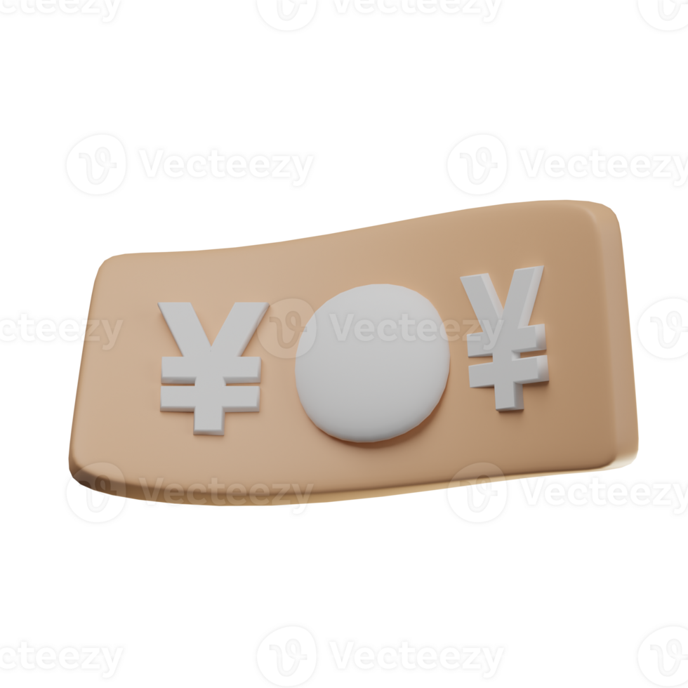 3D Yen Icon Illustration Render png