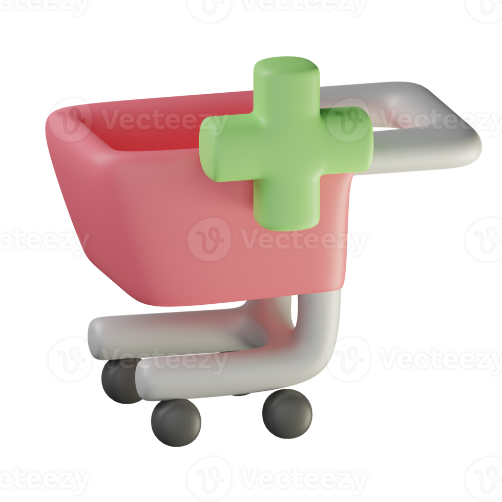 3D Add To Cart Icon Illustration Render png