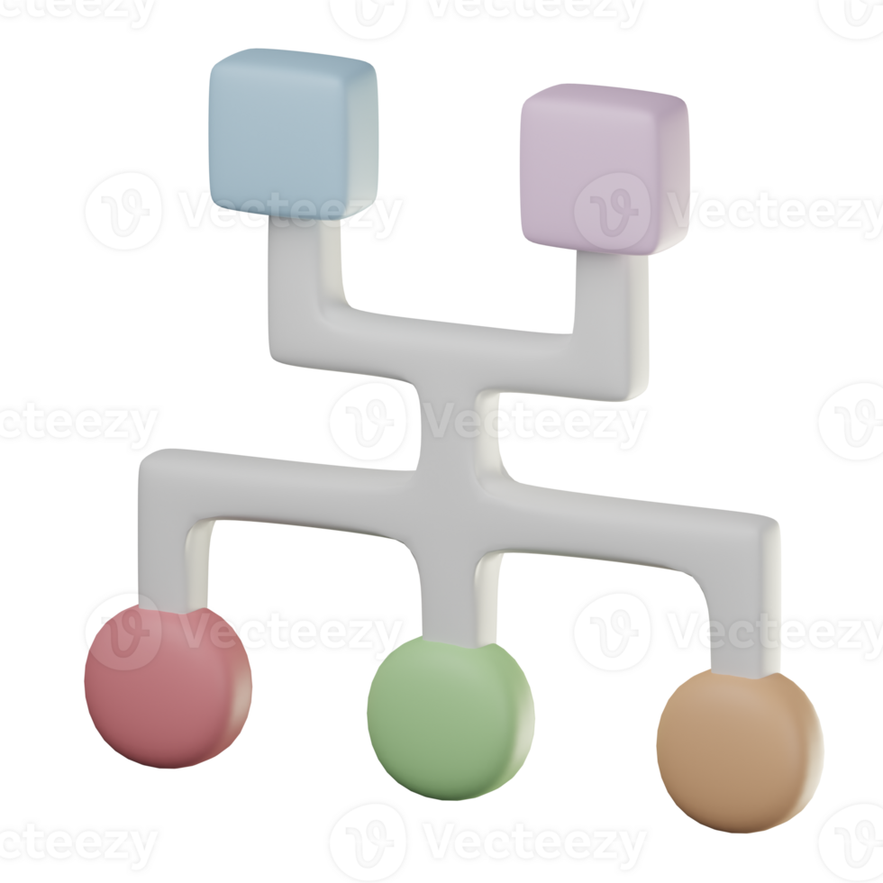 3D Algorithm Icon Illustration Render png