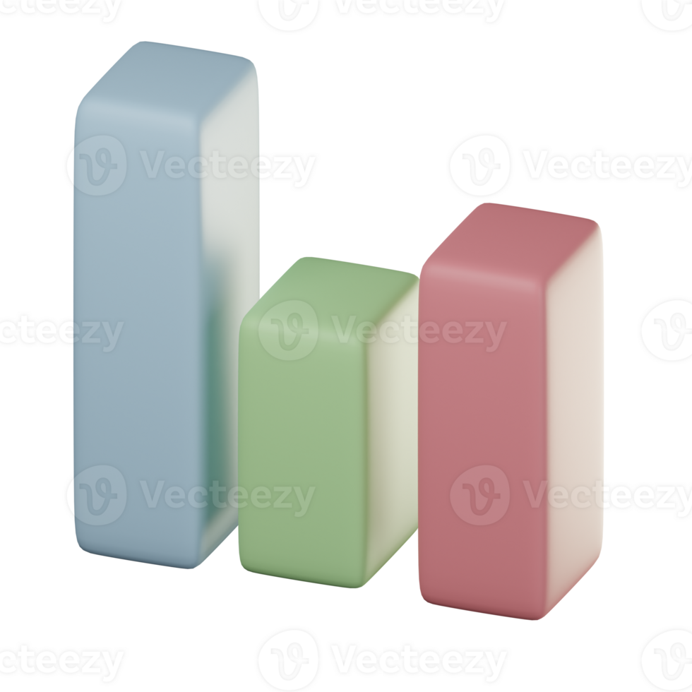 3D Bar Chart Icon Illustration png