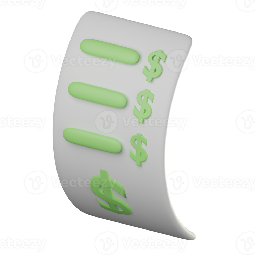 3D Bill Icon Illustration png