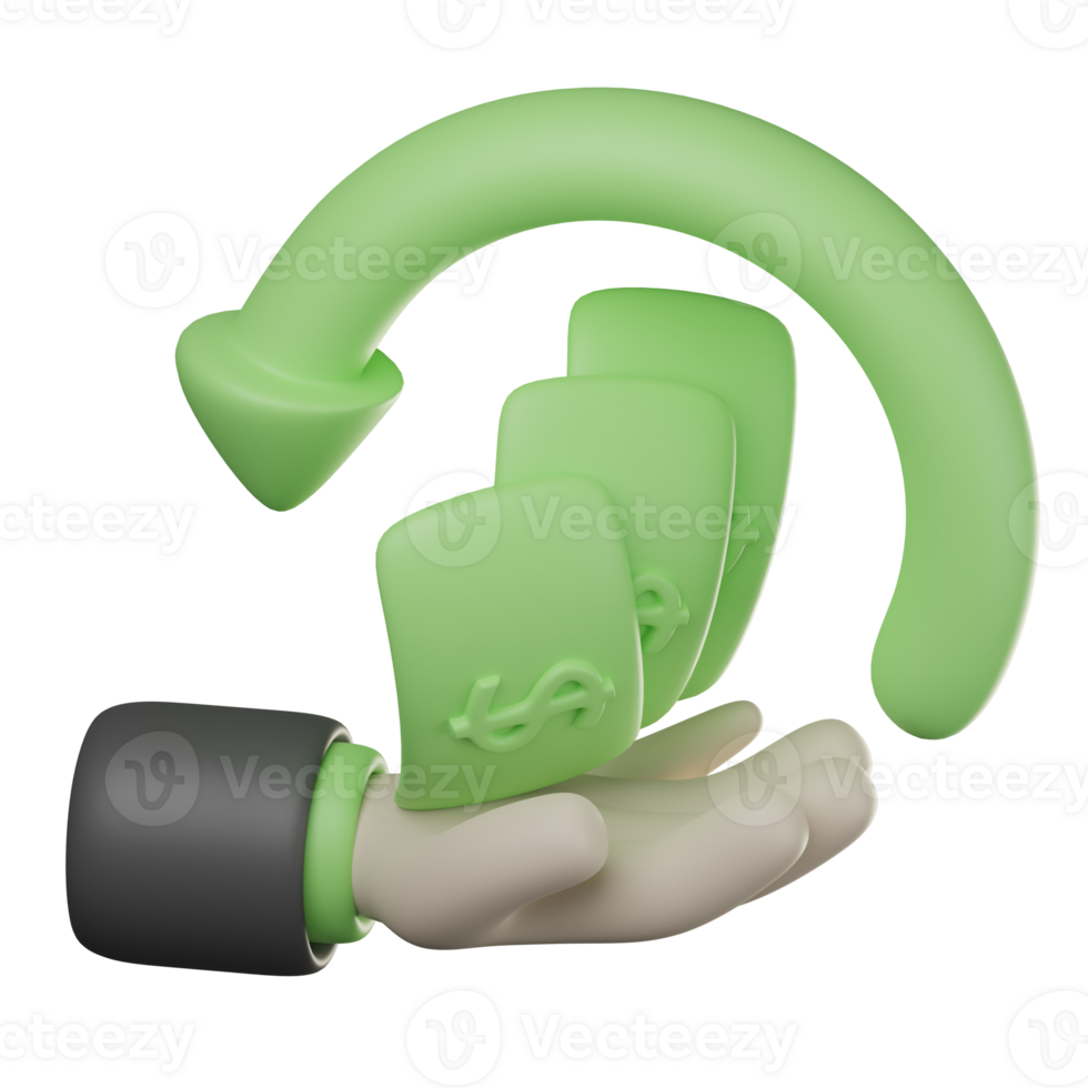 3D Cashback Icon Illustration Render png