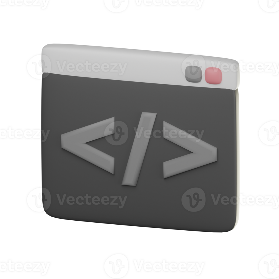 3D Code Icon Illustration Render png