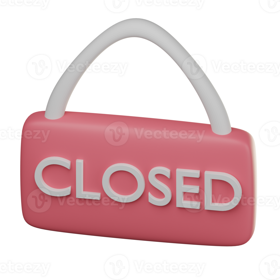 3D Closed Sign Icon Illustration png