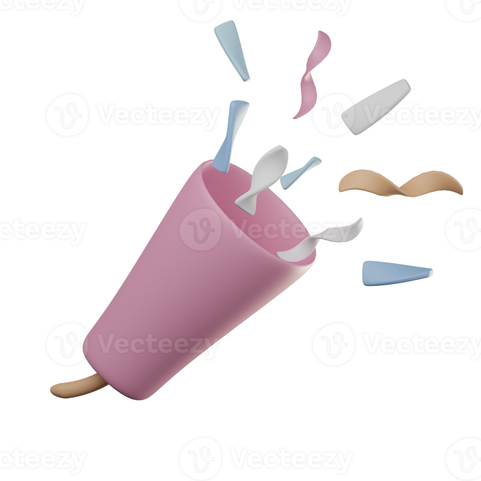 3D Confetti Icon Illustration Render png