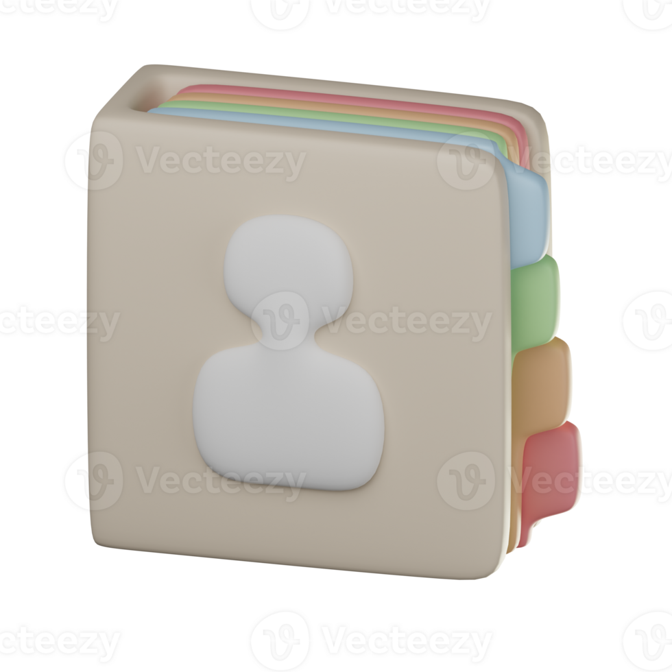 3D Contact Icon Illustration Render png