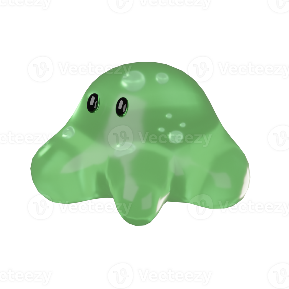 3D Cute Slime Icon Illustration Render png