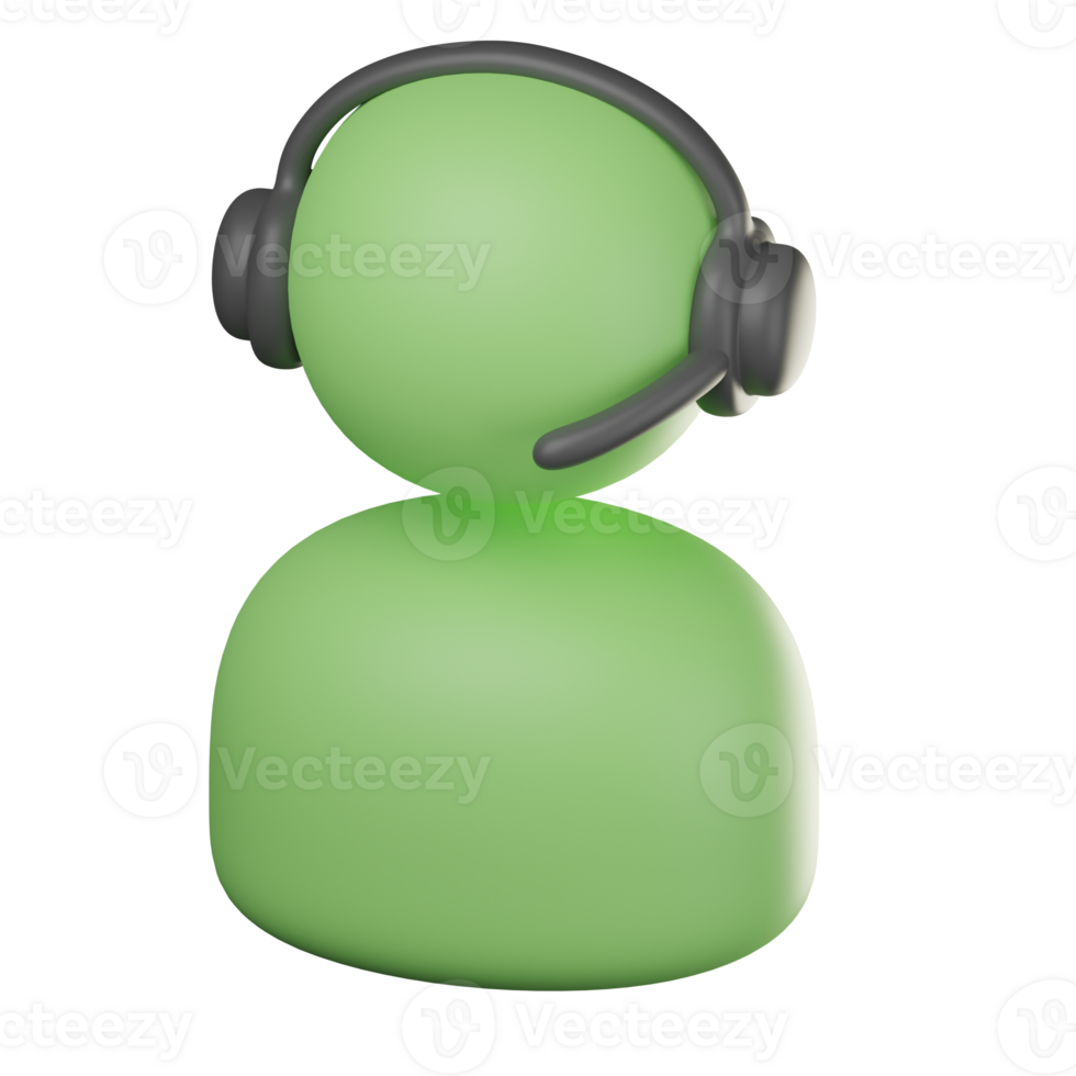 Cute 3D Customer Service Illustration png