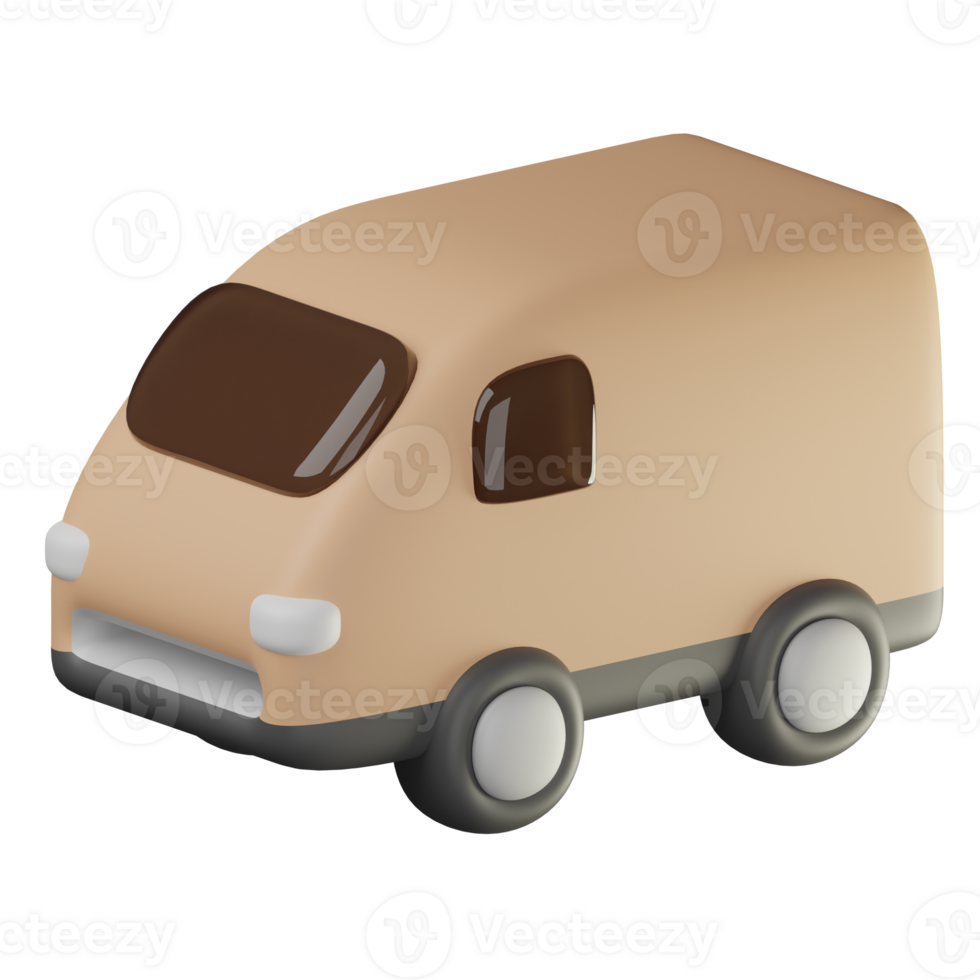3D Delivery Car Icon Illustration Render png