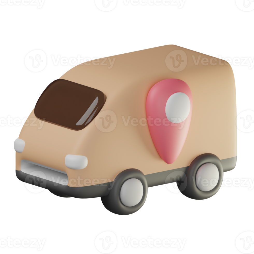 3D Delivery Track Icon Illustration Render png