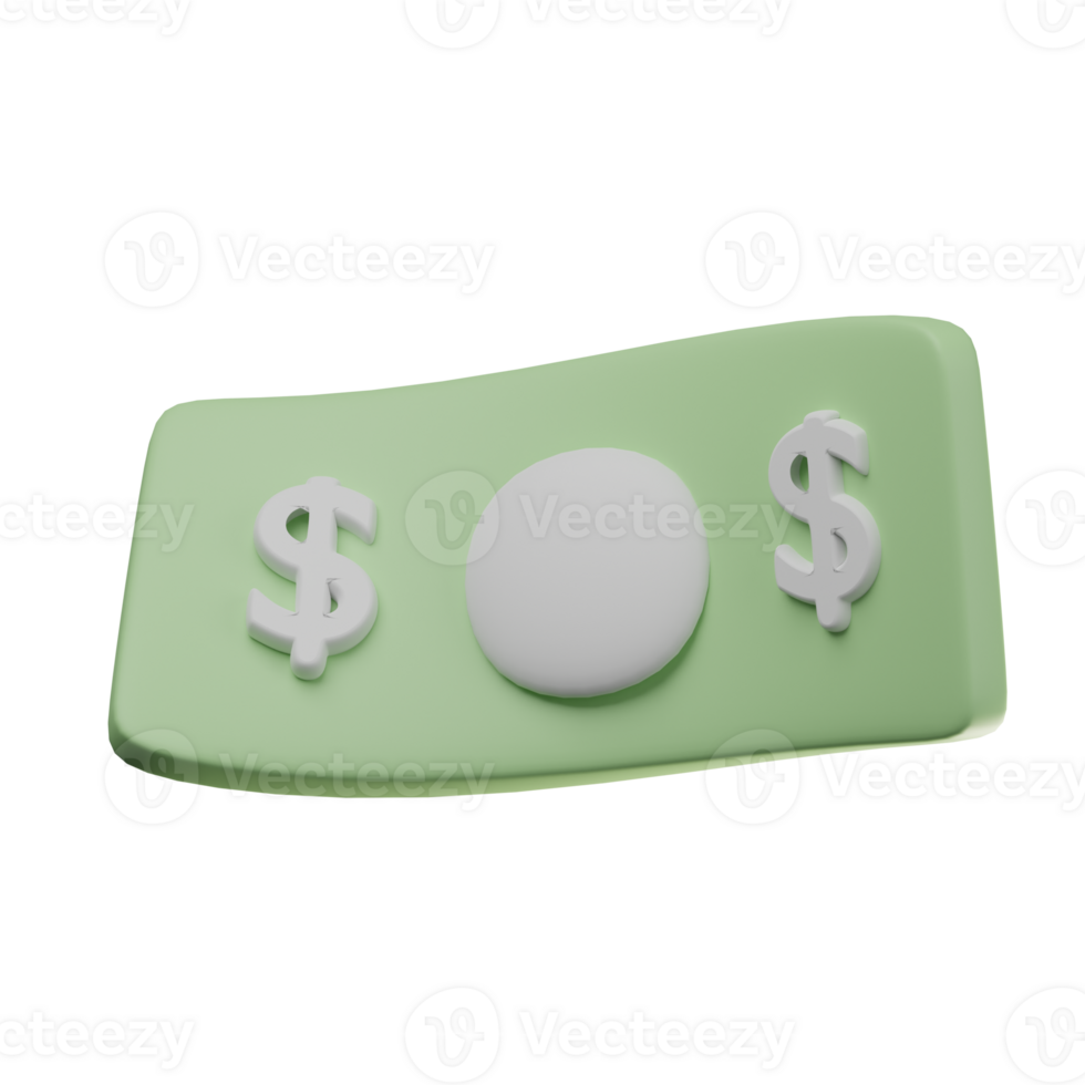 3D Dollar Icon Illustration Render png