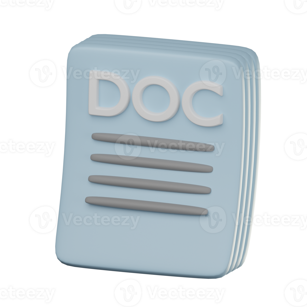 3D Document Icon Illustration Render png