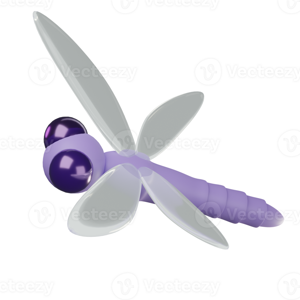 3D Dragonfly Icon Illustration Render png