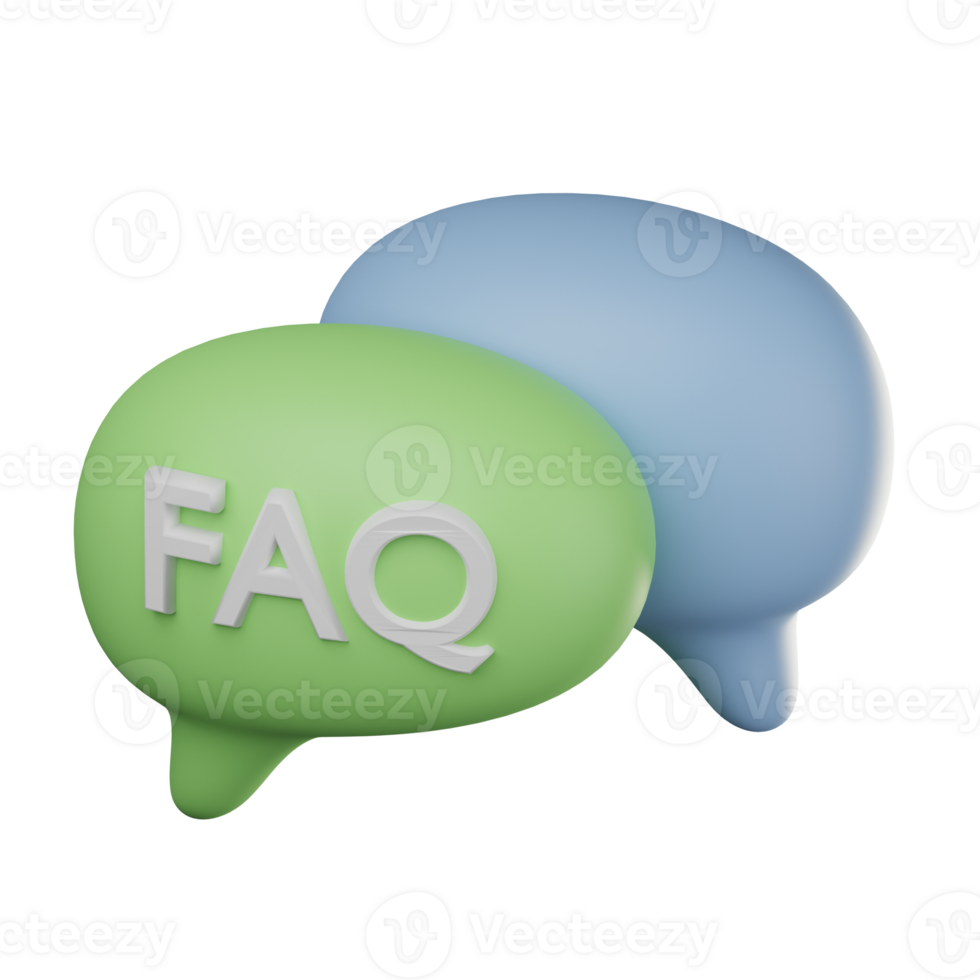 3D FAQ Icon Illustration Render png