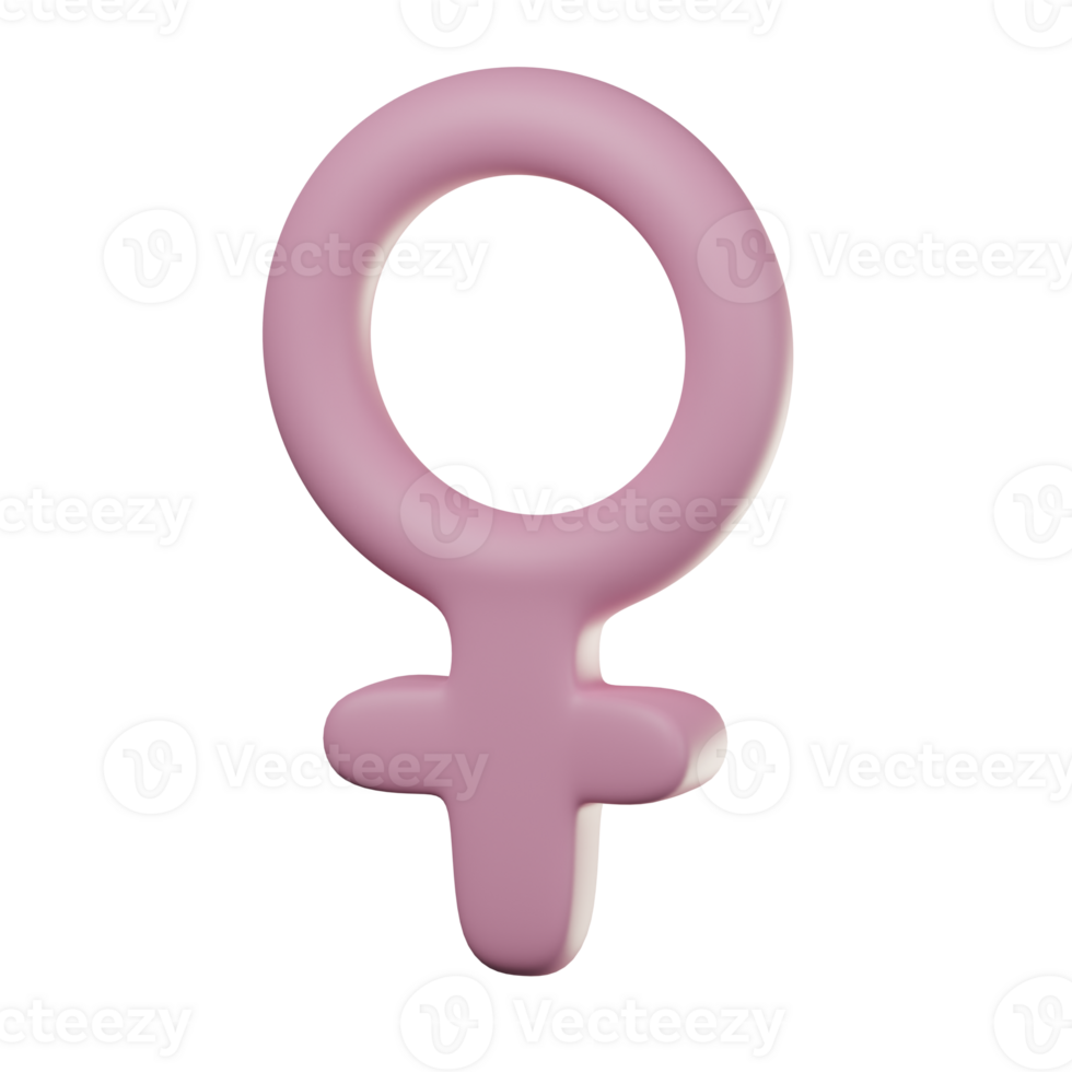3D Female Sign Icon Illustration Render png