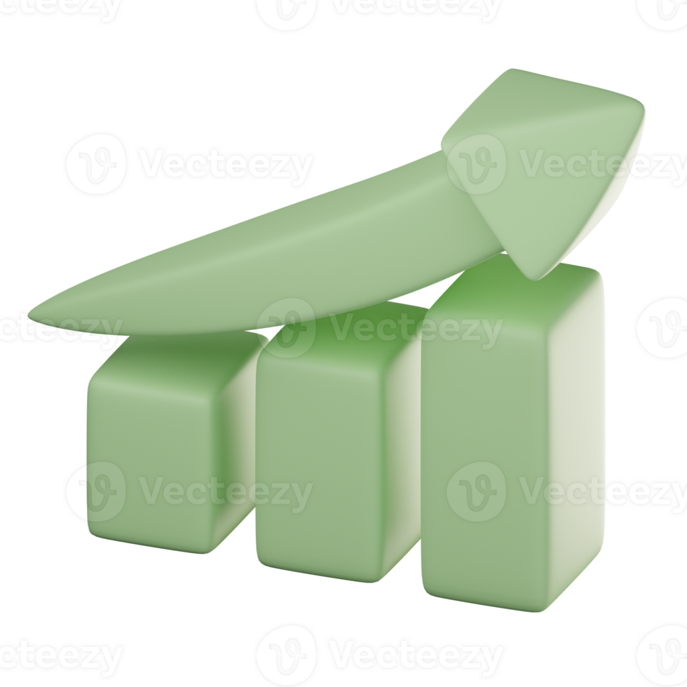 3D Financial Growth Icon Illustration png