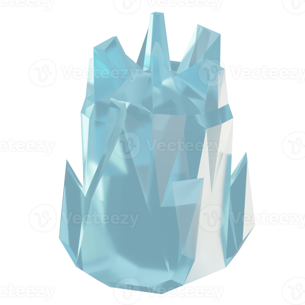 3D Ice Icon Illustration Render png