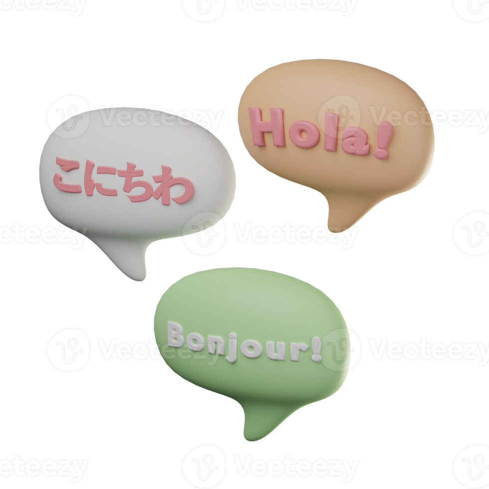 3D Language Icon Illustration Render png