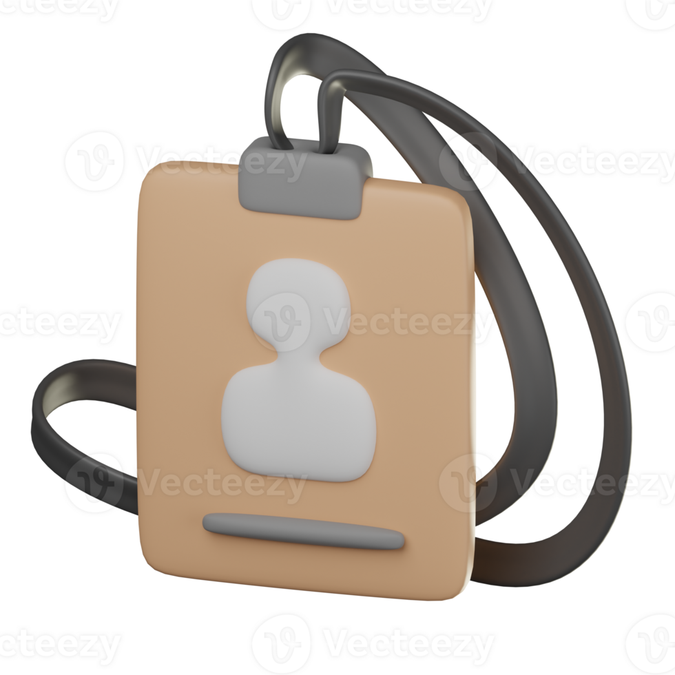 3D Lanyard ID Card Icon Illustration Render png