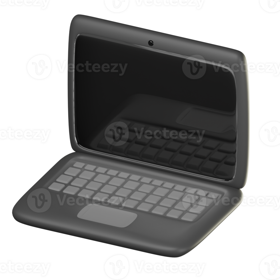 Cute 3D Laptop Icon Illustration Render png