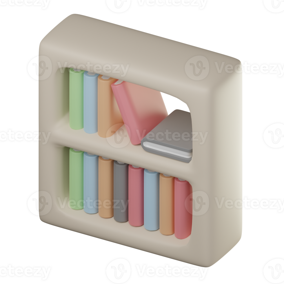 3D Library Illustration png