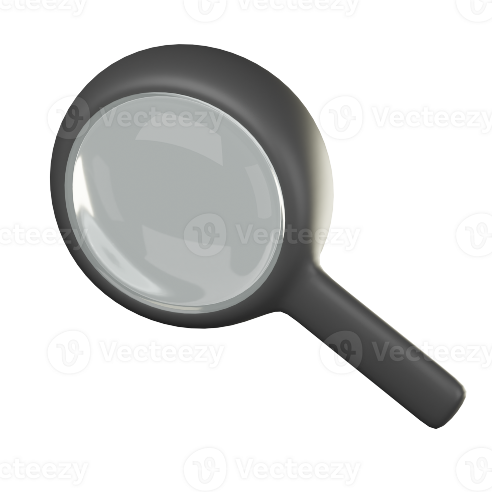 3D Magnifier Glass Icon Illustration Render png