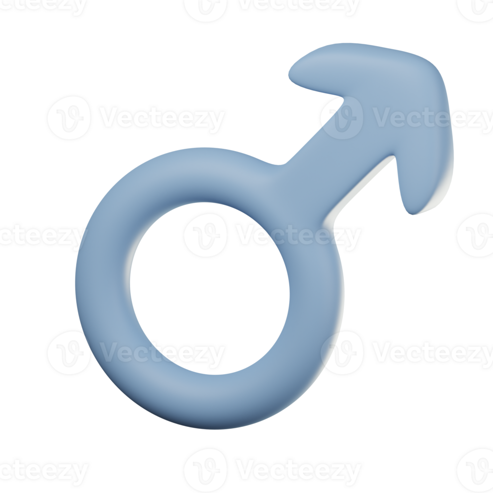 3D Male Sign Icon Illustration Render png