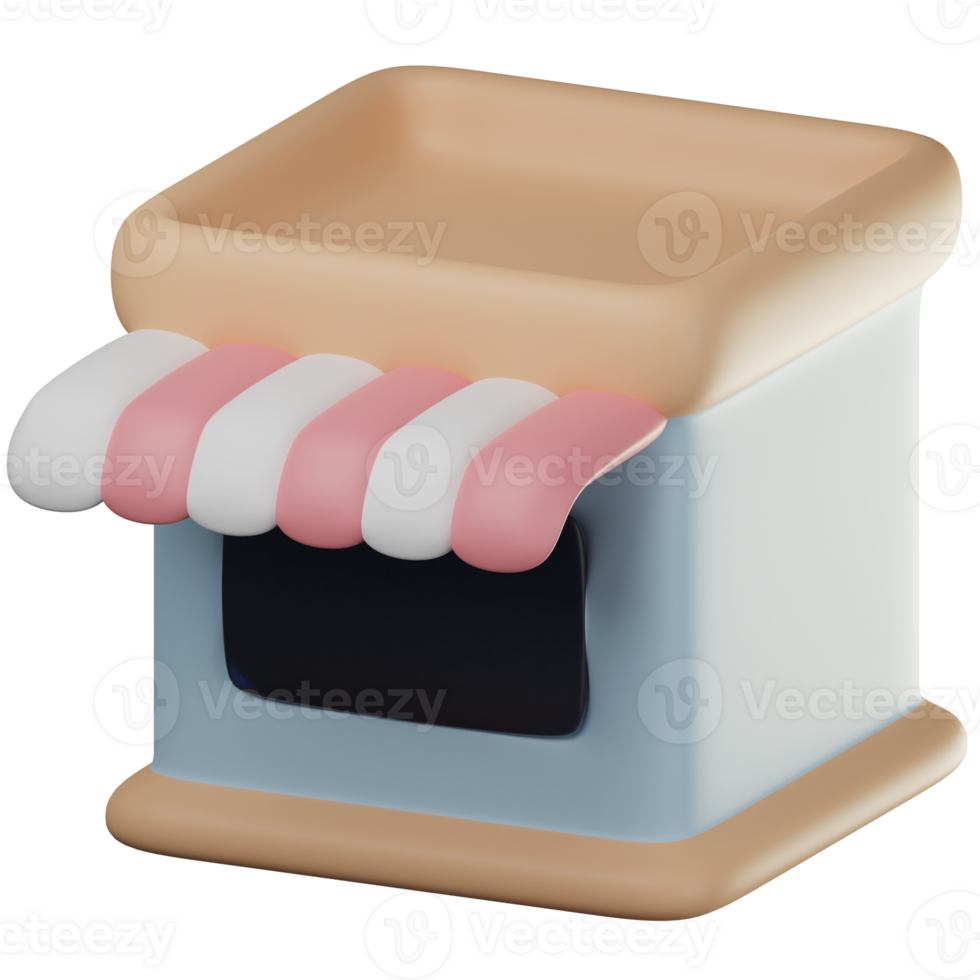 3D Marketplace Icon Illustration Render png