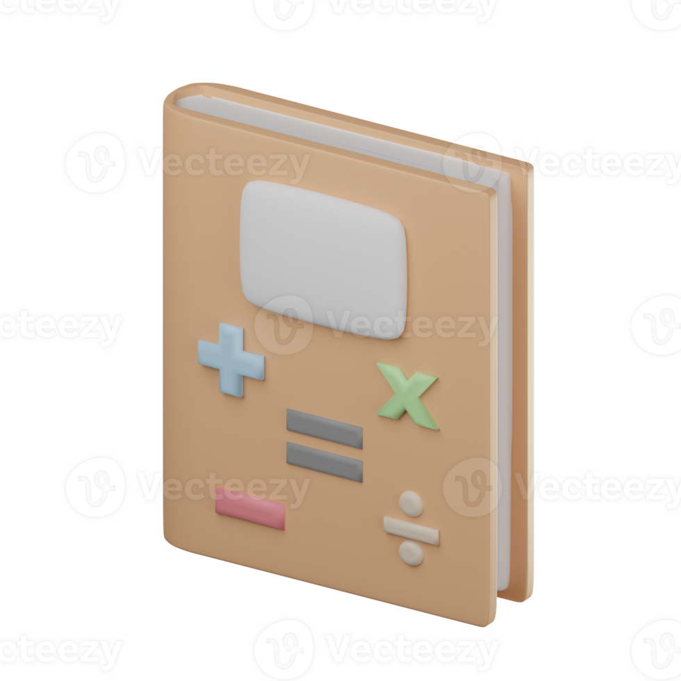 3D Math Book Icon Illustration Render png