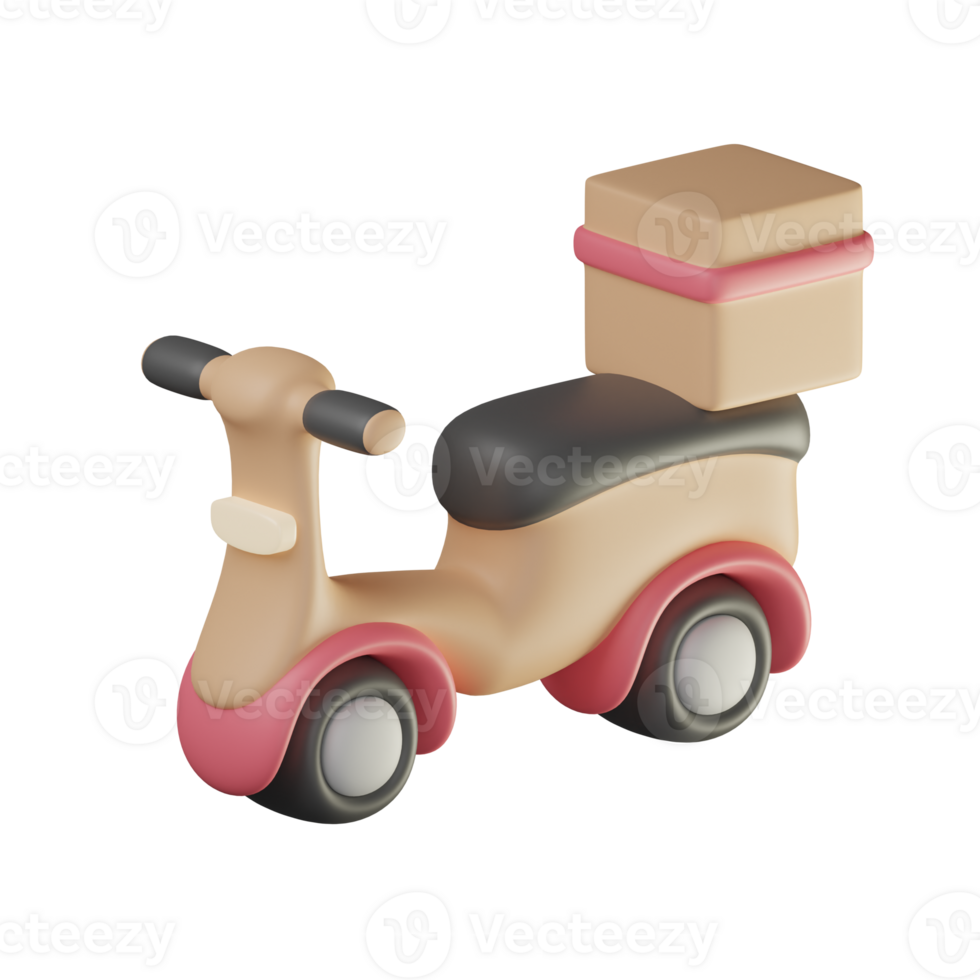 3D Motorcycle Shipping Icon Illustration Render png