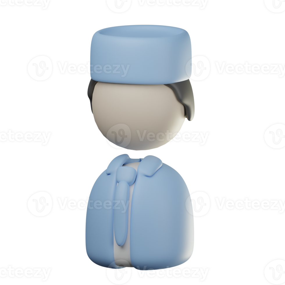 3D Muslimah Groom Icon Illustration Render png