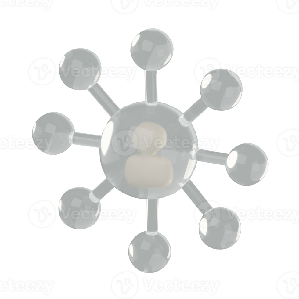3D Network Illustration Render png
