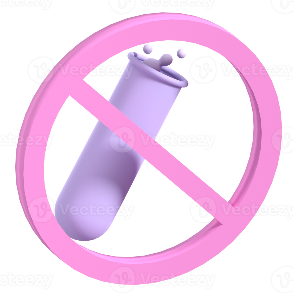 3D No Chemical Illustration png