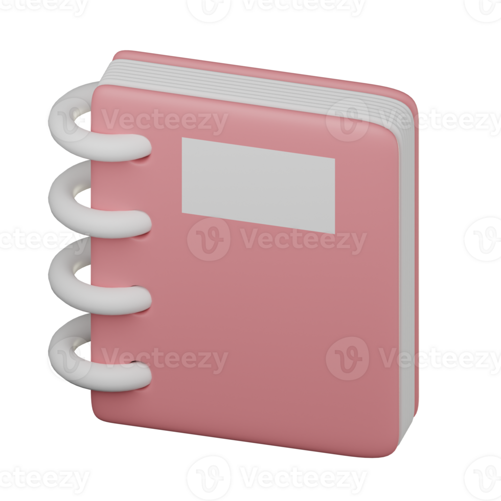 3D Notebook Icon Illustration Render png