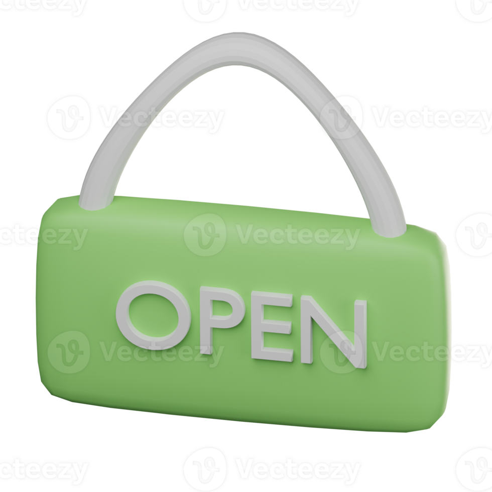 3D Open Sign Icon Illustration png