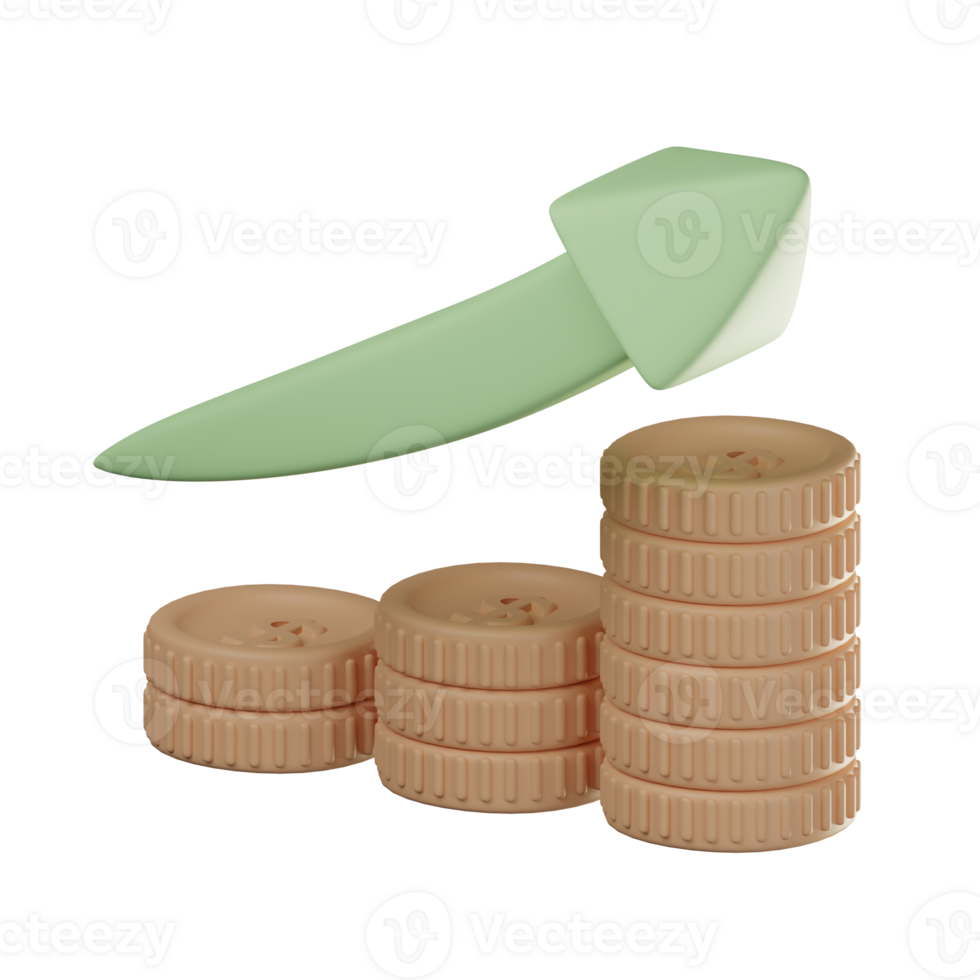 3D Profit Illustration Render png