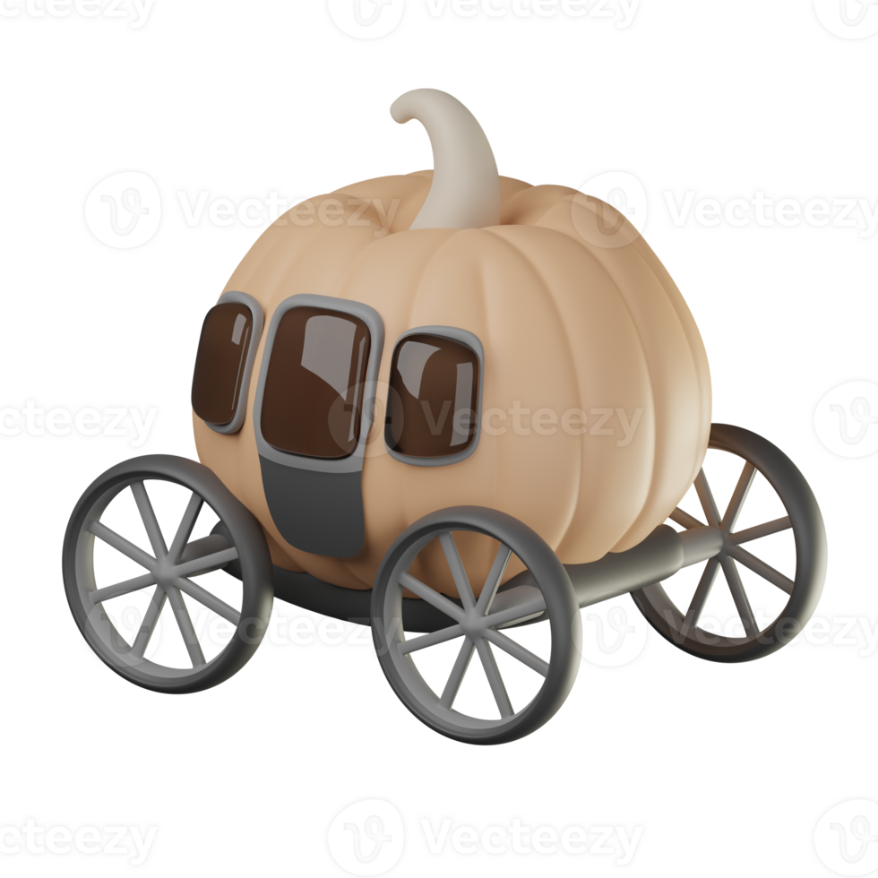 3D Pumpkin Carriage Icon Illustration Render png