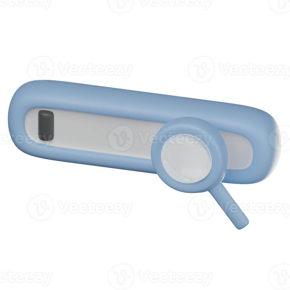 3D Search Bar Icon Illustration Render png