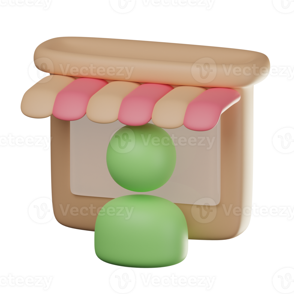 3D Seller Icon Illustration Render png