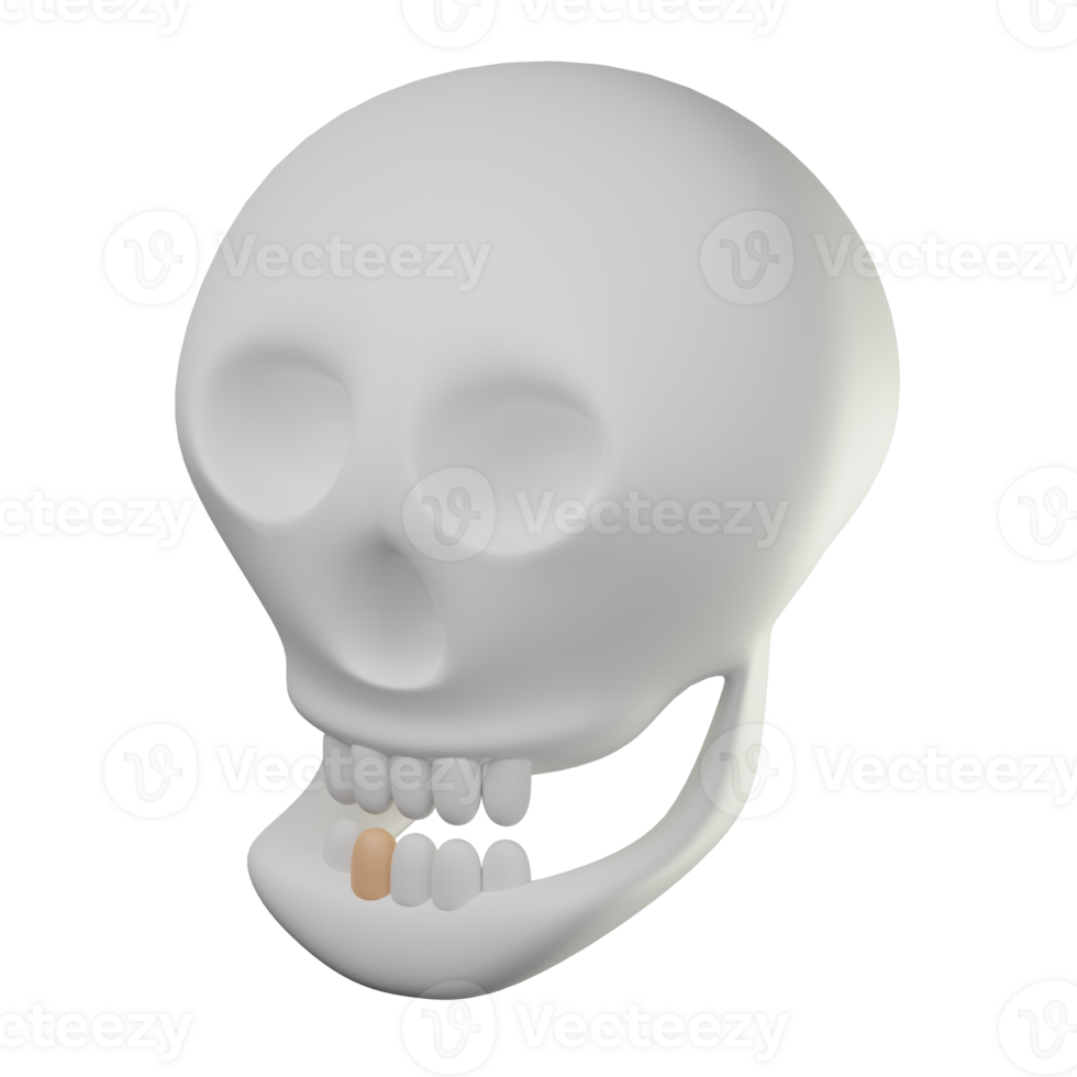 3D Skull Icon Illustration Render png