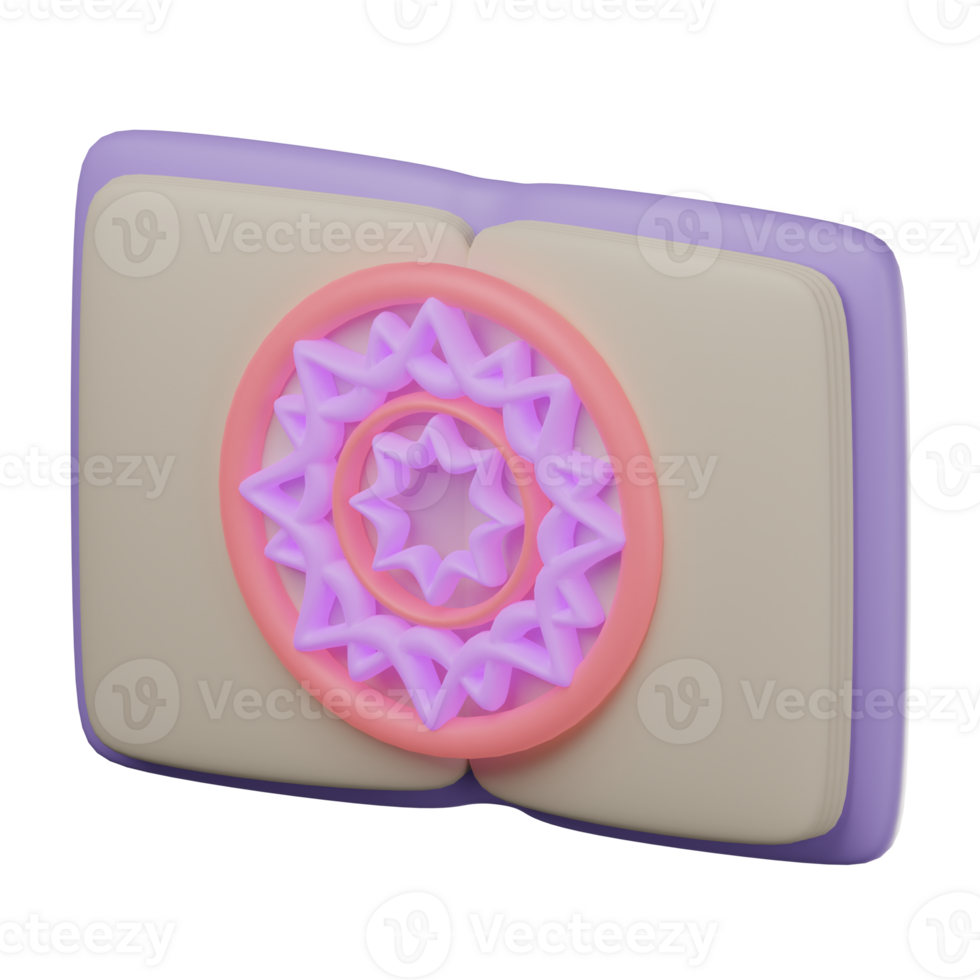 3D Spell Book Icon Illustration Render png
