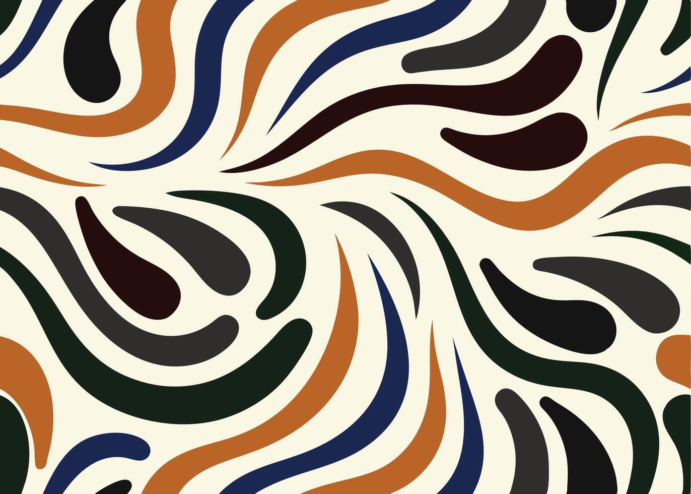 Abstract Organic Shapes with Curved Lines Illustration. vector