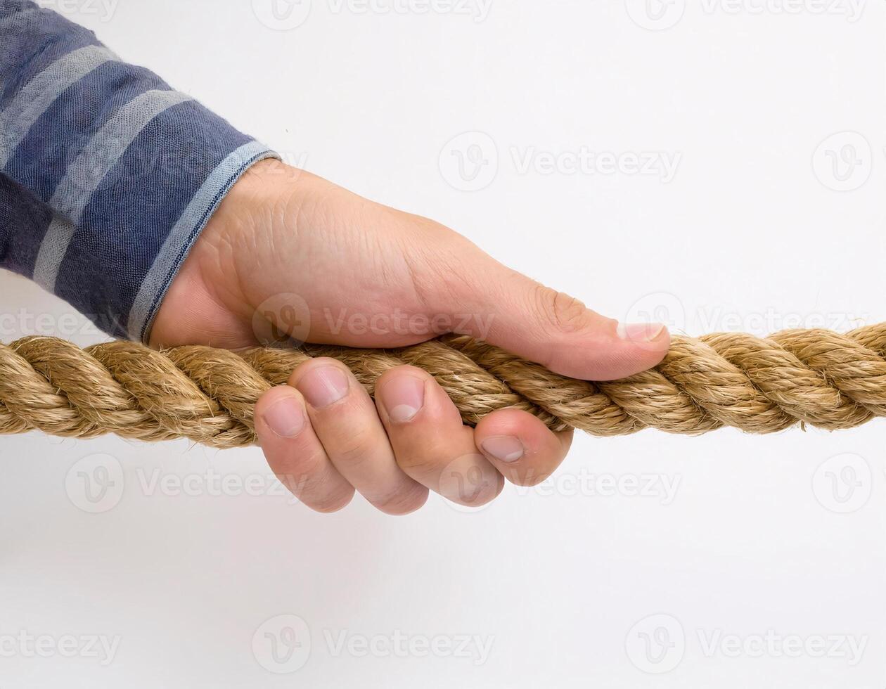 Energy in Motion Hand Pulling a Rope with Physical Effort photo