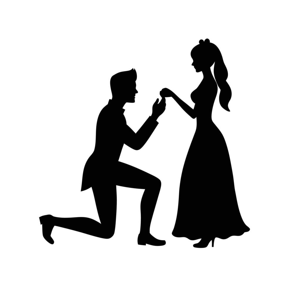 Couple Holding Hands Silhouette Art and Black Design vector